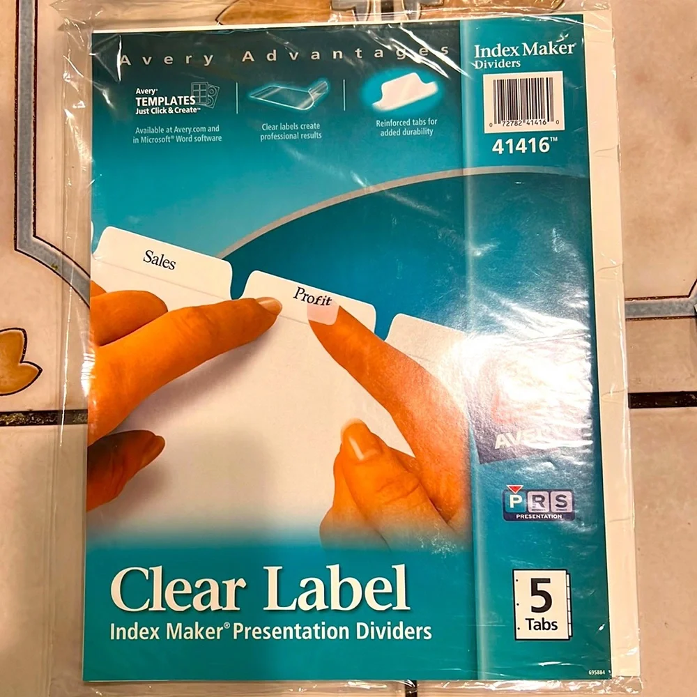 ❗️Back 2 School Final Sale❗️Clear Label index Maker Presentation Dividers 5 Tabs